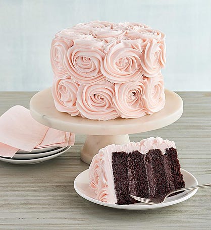 Pink Rose Chocolate Cake